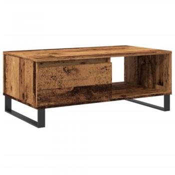 Table basse style rustique 90x50x36,5 cm en bois d'ingénierie