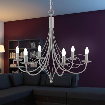 Sleek Grey Six-Bulb Pendant