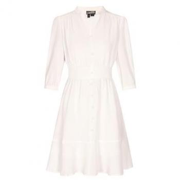 DreiMaster Elegantes Kleid Weiß S