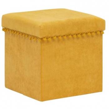 Pli-Pouf Récipient – Atmosphère Mémo, 40 cm × 38 cm, Jaune Ocre