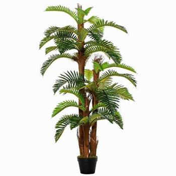Outsunny Artificial 150cm/5FT Fern Plant Realistic Fake Tree Potted Home