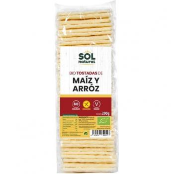 Tostadas de maíz y arroz bio sin gluten 200 g Solnatural