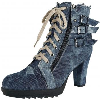 Tacco alto blu in jeans Rock Rebel by EMP