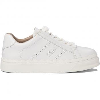 Chloé White Perforated Lace-Up Sneakers – Size 7 US (EU37)