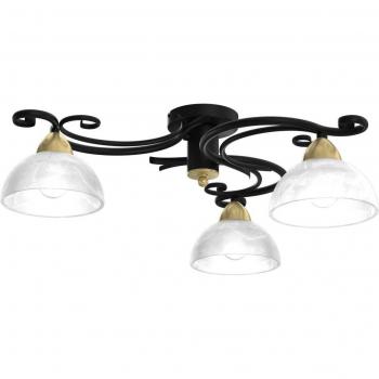 Luminex Flora Triplan – Parallume in Vetro Nero/Ottone
