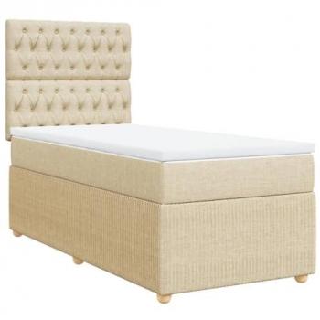 VidaXL Bett Boxspring mit Matratze 90x200 cm Creme