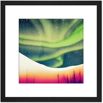 Vibrant Borealis Glow 8x8 Square Watercolor Wall Art