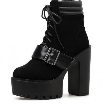 Gdgydh Women’s Black Gothic Platform Shoes