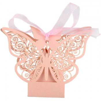 Cajas de Favor de Cumpleaños Mariposa Rosa