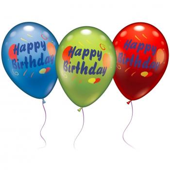 Ballons Happy Birthday 6 Stück, Umfang 90-100 cm