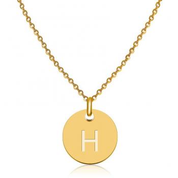 Collier Alphabet en Acier Inoxydable avec revêtement en Or 24 carats