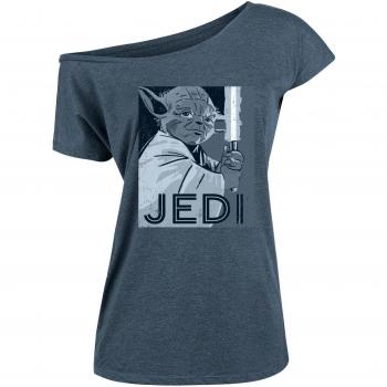 Damen Loose-Shirt Star Wars Jedi Blau Meliert Größe M