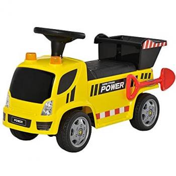 Porteur enfant camion benne basculante 18-36 mois effets sonores lumineux noir jaune