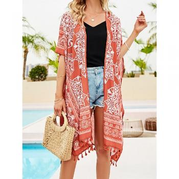 Women's Long Bikini Cover-Up, Casual Beach Blouse, Sun Protection Swimwear