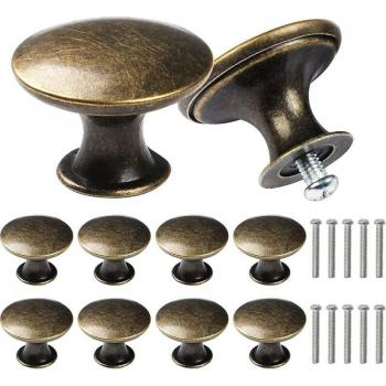 Maniglie in Bronzo 30 mm – 10 Pezzi Retro per Mobile Rotondo
