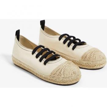 Damen Sommer Flats, Fischer Schuhe aus Leinwand, flacher Boden, 34-41