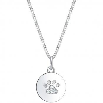 Collana Femminile Elli: Zampa in Argento 925 con Dettaglio a Cristalli