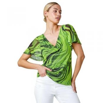 Dusk Women's Swirl Print Cut Out Top