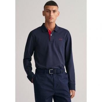 GANT Piqué Poloshirt für Herren, Langarm, Kontrastfarbe, 3XL