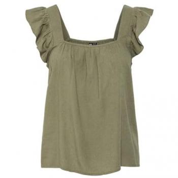 Pieces Camisole mit Flatterärmeln in Lichigrün