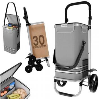 24MOVE® FlexTrolley VEHLO – faltbarer Einkaufswagen grau