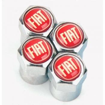 Fiat 500A Red Chrome Valve Dust Cappers