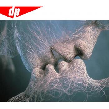 Full Rhinestone Couple Kiss Cross Stitch Art 20x30CM