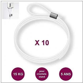 Lot de 10 Câbles Accrochage Perlon