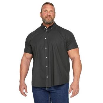BadRhino Men’s Premium 4XL Poplin Shirt – Black Short Sleeve