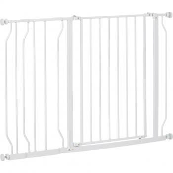 Barrera de Seguridad para Perros 75-115 cm Altura 76 cm Blanco