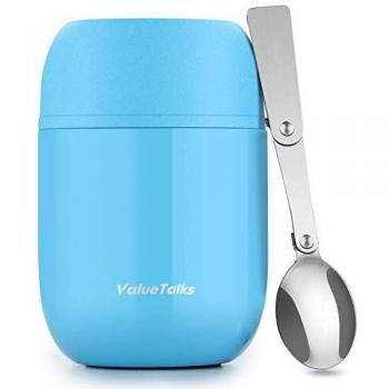 ValueTalks boîte alimentaire isotherme 450 ml bleue double couche acier inoxydable pour école bureau