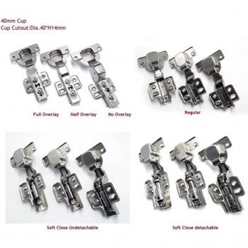 40mm Soft Close Half Overlay Cabinet Hinges