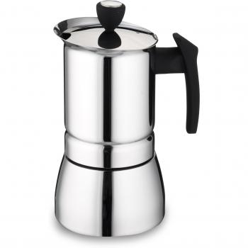 Polished Stainless Steel 9-Cup Espresso Maker