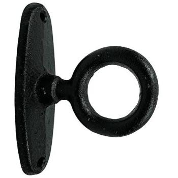 Rundes Anbinderrückgrat aus Gusseisen – 9 cm, Schwarz, Retro