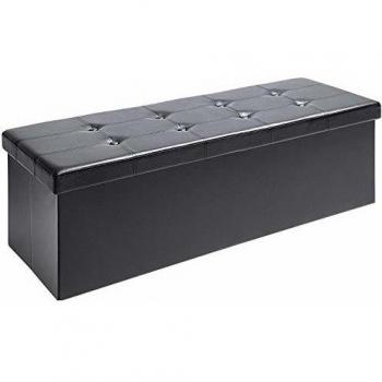 Sitztruhe Faltbar Schwarz 115x38x38cm mit Stauraum