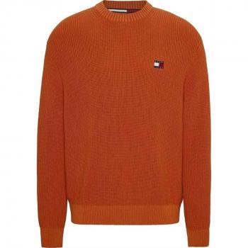 Tommy Jeans Strickshirt „XS Badge Sweater (Bonfire Orange)“ – trendig & warm