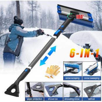 6-in-1 Car Snow Clearing Tool with Ice Scraper