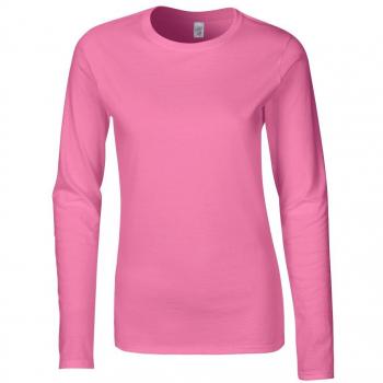 Five-Card Gildan Women’s SoftStyle Long Sleeve Cotton Shirt (Azalea, XL)