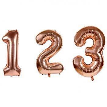 Palloncino Mylar Numero 7 Rosa Dorato 35 cm