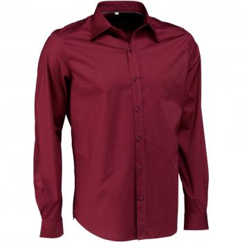 JOBELINE Camicia da uomo maniche lunghe Bruce 43/44 bordeaux