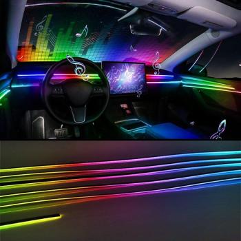 Acryl‑Stream‑Licht für Autos – 64‑RGB Farben, universelle Innenbeleuchtung