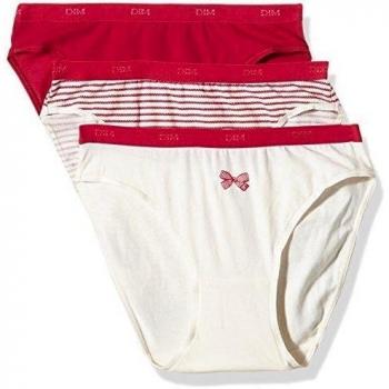 Bragueta mujer DIM Pockets Slip x3 – Rojo rayado, diseño nudo