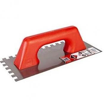 Rubi 28 cm notched trowel with 10 x 10 mm teeth, plastic handle