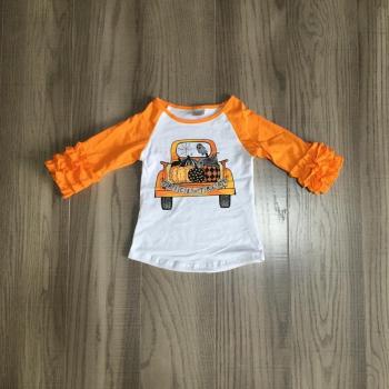 T-shirt Camion Citrouille Automnal pour Filles