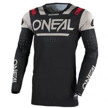Oneal Prodigy Five Four Maillot de motocross Noir Rouge Beige taille : XL