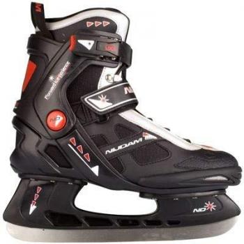 Nijdam Unisex Polyester Semi-Softboot Ice Hockey Skate, Black/Silver/Red, Size 41
