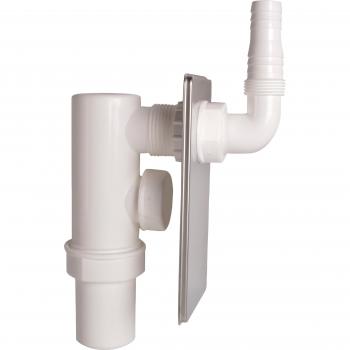 Kirchhoff Siphon für Unterputzinstallation, 40 mm, mit Edelstahlabdeckung