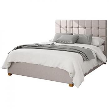 Aspire Unisex Sinatra Ottoman Bed – Eire Linen Fabric (White/Off‑White)