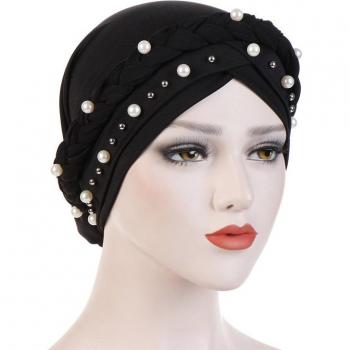 Foulard hijab en coton blanc perle