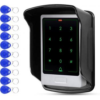 Metall Wasserdicht RFID 125KHz Standalone Zugangskontrollsystem mit Touchscreen + Regenschutz